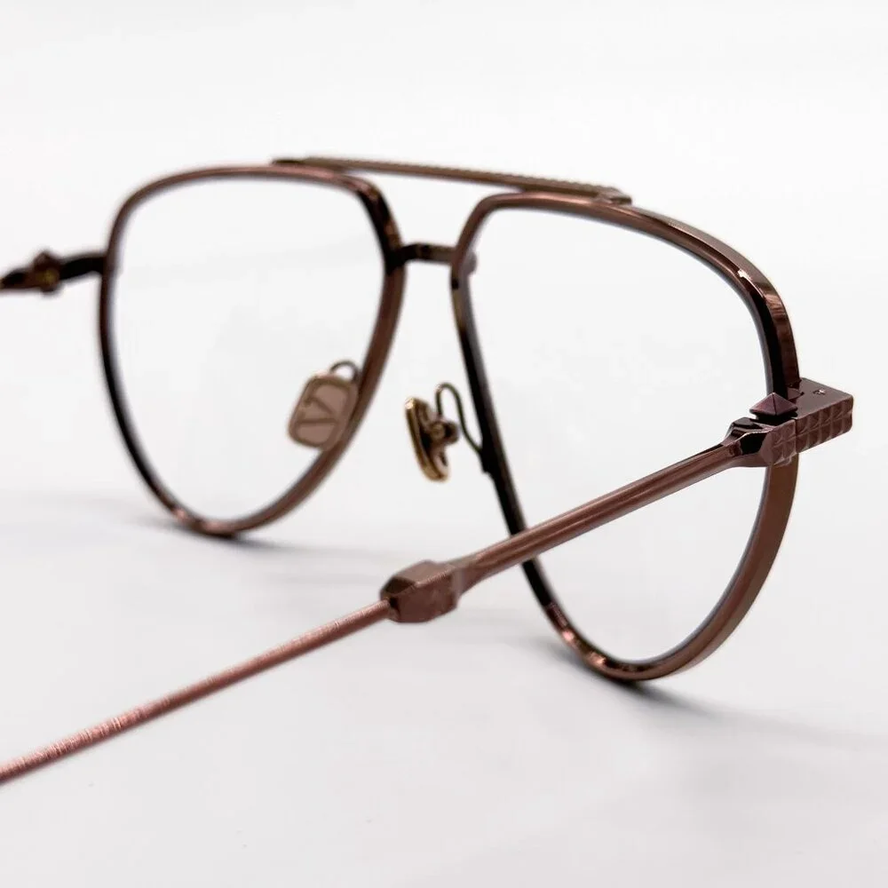 NEW VALENTINO V-STUD-II VLX-133C EYEGLASSES AVIATOR UNISEX GOLD ROSE EYEWEAR